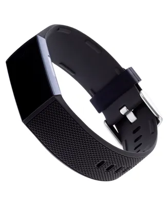 WITHit Black Woven Silicone Band Compatible with the Fitbit Charge 3 and 4