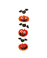 Jack-o-Lantern and Bats 6 Piece Halloween Gel Window Clings Set