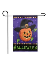 Pumpkin in a Witch Hat Outdoor Garden Flag, 12.5" x 18"