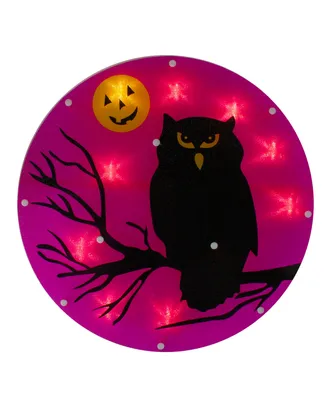 Lighted Owl Halloween Window Silhouette, 13.75"