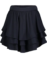Nautica Big Girls Plus Size Uniform Pindot Mesh Ruffle Scooter Skorts