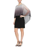Sl Fashions Women's Shimmer-Popover Sheath Dress