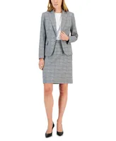 Anne Klein Women's Glen Plaid Single-Button Skirt Suit