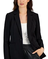 Anne Klein Petite Notched Collar One-Button Blazer