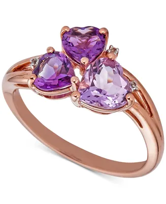 Amethyst (1-3/8 ct. t.w.) & White Topaz Accent Ring in 14k Rose Gold-Plated Sterling Silver