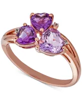 Amethyst (1-3/8 ct. t.w.) & White Topaz Accent Ring in 14k Rose Gold-Plated Sterling Silver