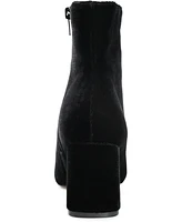 Journee Collection Women's Hazara Velvet Block Heel Dress Booties