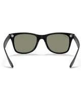 Ray-Ban Unisex Polarized Low Bridge Fit Sunglasses, RB4195F Wayfarer Liteforce 52