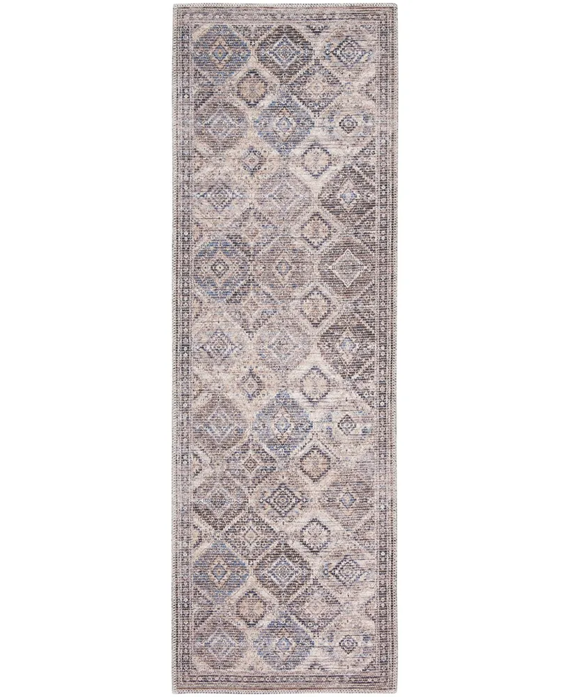 Nicole Curtis Series 1 SR103 Machine-Washable 2' x 6' Runner Area Rug