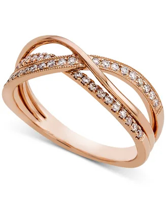 Diamond Crossover Ring (1/4 ct. t.w.) in 14k Rose Gold