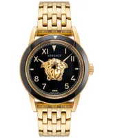 Versace Men's Swiss V-Palazzo Gold Ion Plated Stainless Steel Bracelet Watch 43mm