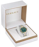 Versace Men's Swiss Greca Time Two Tone Stainless Steel Bracelet Watch 41mm