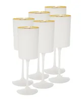 Classic Touch Square Shaped Wine Glasses with Rim 6 Piece Set, Service for 6