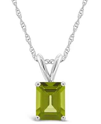 Peridot (1-3/4 ct.t.w) Pendant Necklace in 14K White Gold