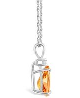 Citrine (1 ct. t.w.) and Diamond Accent Pendant Necklace 14k Yellow Gold or White