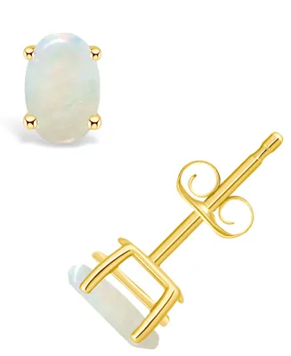 Opal (1/2 ct. t.w.) Stud Earrings 14K Yellow Gold or White