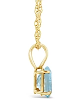 Aquamarine Pendant Necklace (1-1/7 ct.t.w) in 14K Yellow Gold