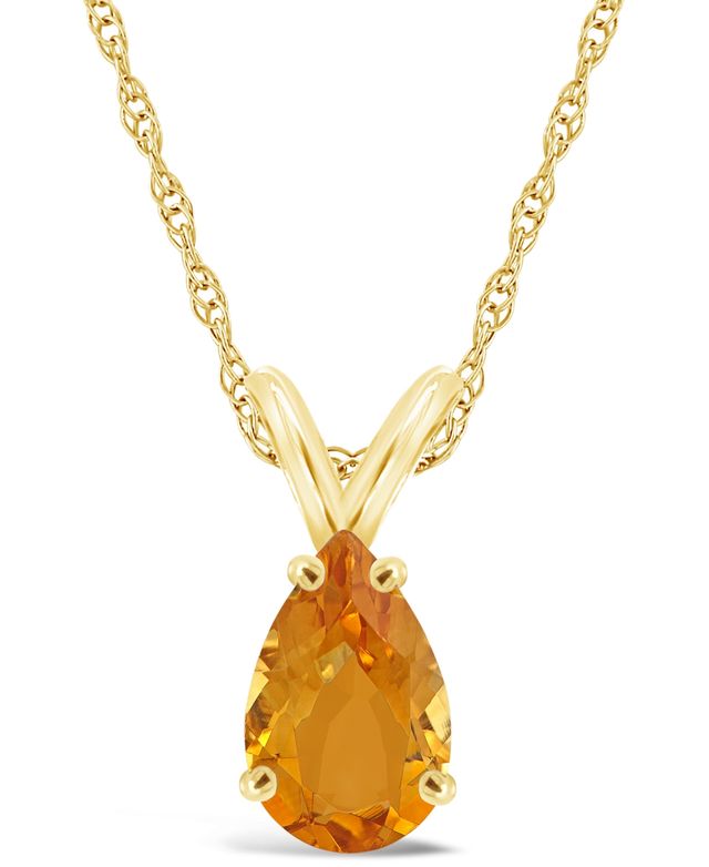 Citrine (1 ct.t.w) Pendant Necklace in 14K Yellow Gold