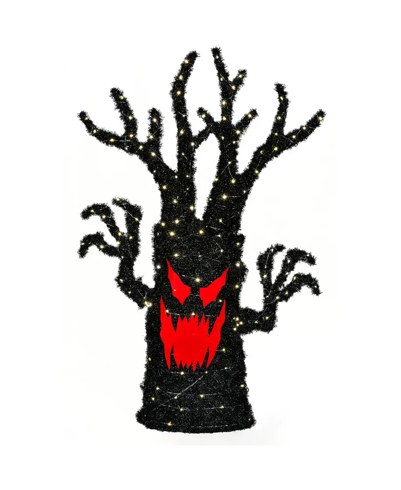 National Tree Company 48" Pre-Lit Frightening Face Halloween Tree