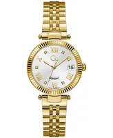 Guess Gc Flair Women's Swiss -Tone Stainless Steel Bracelet Watch 34mm