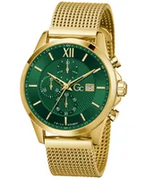 Guess Gc Executive Men's Swiss Gold-Tone Stainless Steel Bracelet Watch 44mm - Silver