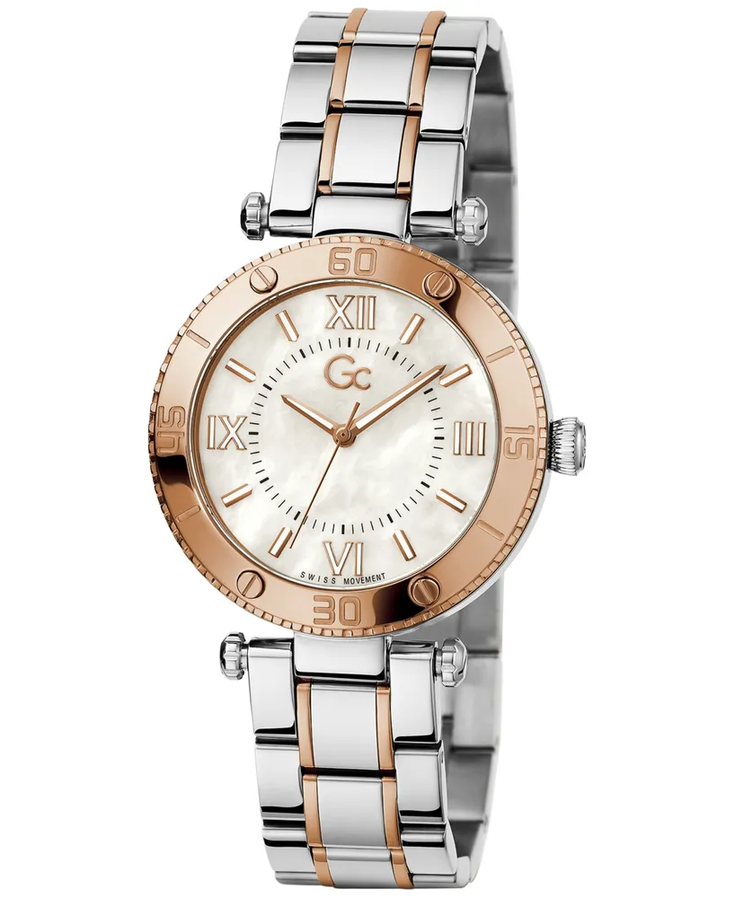 Guess Gc Muse Women's Swiss Two-Tone Stainless Steel Bracelet Watch 34mm - Gold