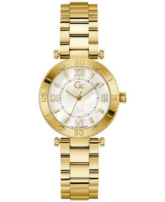 Guess Gc Muse Women's Swiss Gold-Tone Stainless Steel Bracelet Watch 34mm - Gold