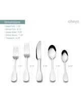 Chefs Toulon Satin 18/10 Stainless Steel 44 Piece Flatware Set, Service for 8