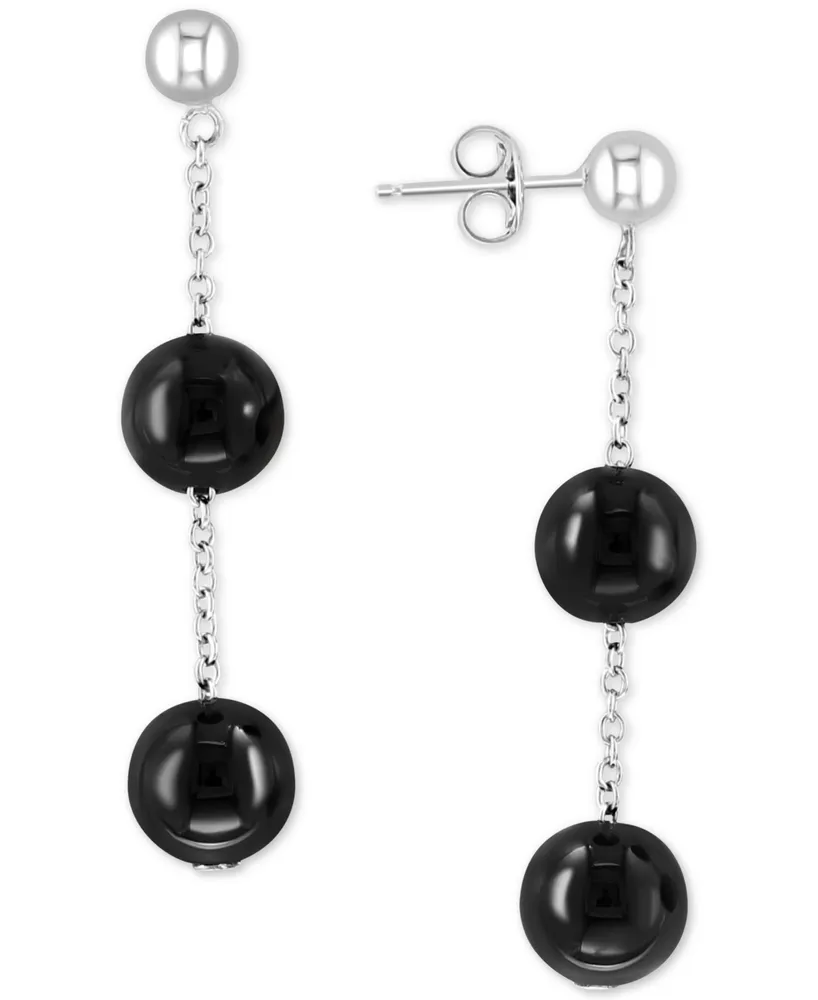 Effy Onyx Bead Chain Drop Earrings in Sterling Silver (Also available in Lapis)