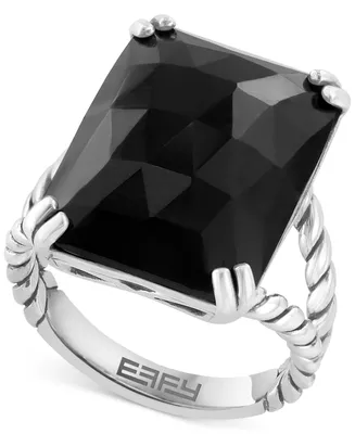 Effy Onyx Rope Statement Ring in Sterling Silver