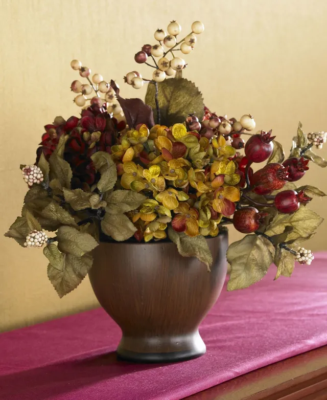 Faux Red Berry Stems in Large Woven Vase 55