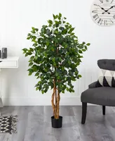 Nearly Natural 4' Artificial Ficus Tree