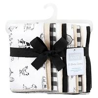 Hudson Baby Unisex Baby Cotton Flannel Burp Cloths, Neutral Farm, One Size