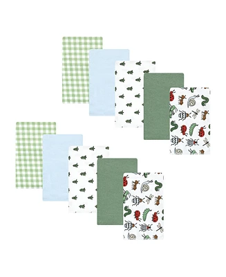 Hudson Baby Infant Boy Cotton Flannel Burp Cloths, Bugs, One Size