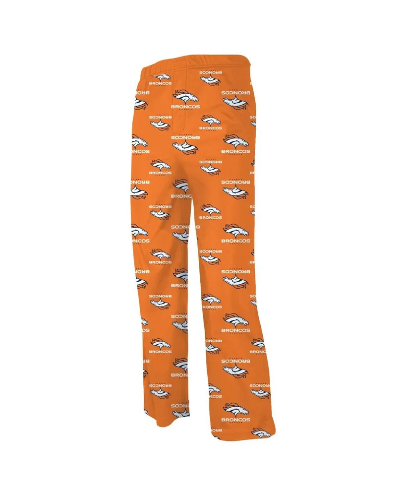 Preschool Boys and Girls Denver Broncos Allover Logo Orange Flannel Pajama Pants
