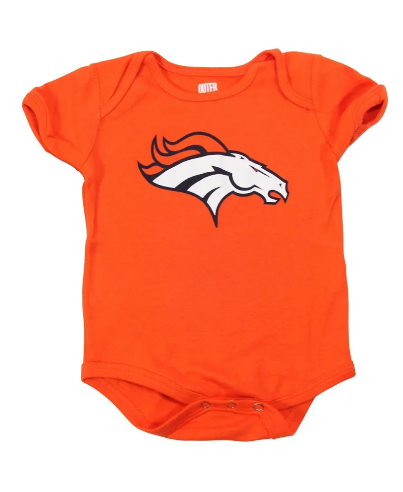 Newborn Boys and Girls Orange Denver Broncos Team Logo Bodysuit