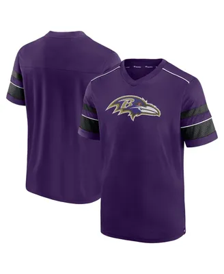 Men's Fanatics Purple Baltimore Ravens Textured Hashmark V-Neck T-shirt