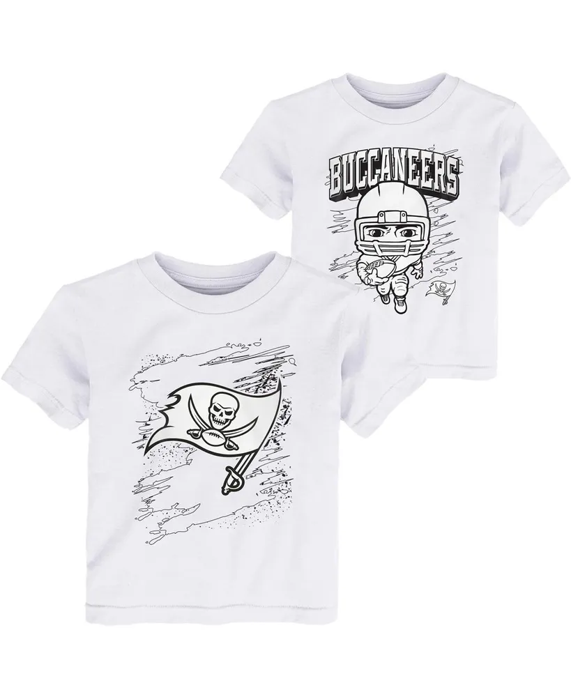 Toddler Boys White Tampa Bay Buccaneers Coloring Activity Two-Pack T-shirt Set
