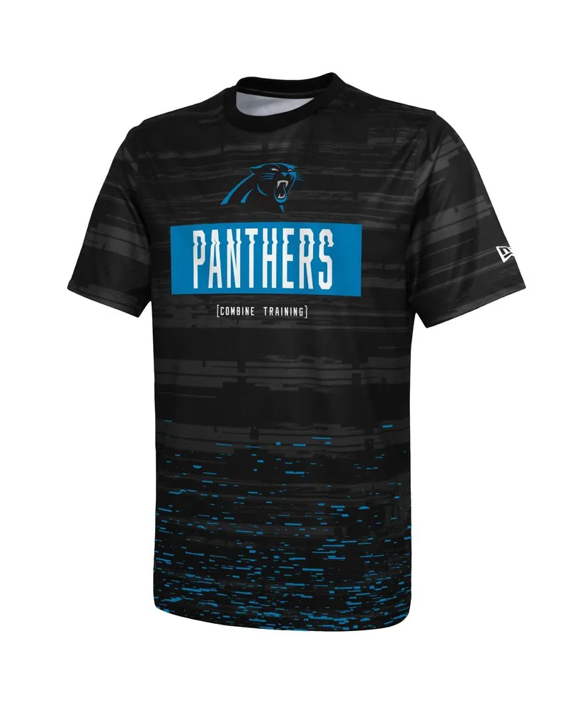 Men's New Era Black Carolina Panthers Combine Authentic Sweep T-shirt