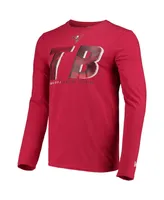 Men's New Era Red Tampa Bay Buccaneers Combine Authentic Static Abbreviation Long Sleeve T-shirt