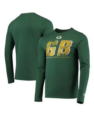 Men's New Era Green Green Bay Packers Combine Authentic Static Abbreviation Long Sleeve T-shirt