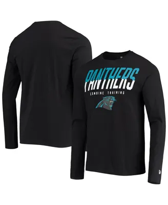 Men's New Era Black Carolina Panthers Combine Authentic Split Line Long Sleeve T-shirt