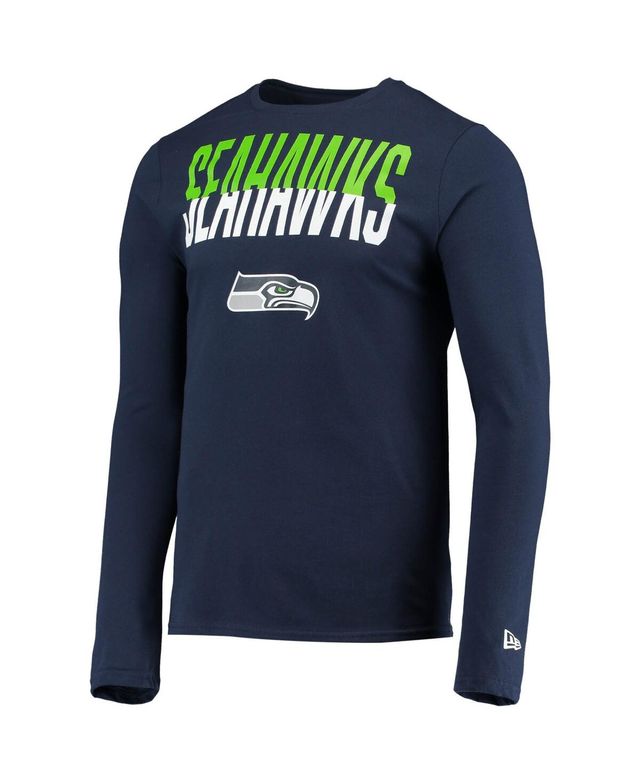 Men's New Era College Navy Seattle Seahawks Combine Authentic Offsides Long Sleeve T-Shirt Size: Small