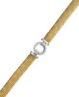 Diamond Ring Accent Mesh Bracelet in Vermeil and Sterling Silver (1/4 ct. t.w.)