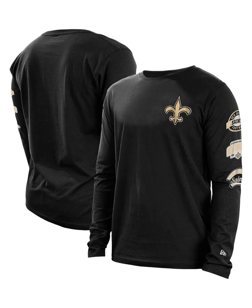 Men's Carolina Panthers New Era Black Hype 2-Hit Long Sleeve T-Shirt