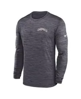 Men's Nike Charcoal Arizona Cardinals Velocity Athletic Stack Performance Long Sleeve T-shirt