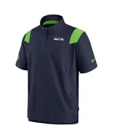 Men's Nike College Navy Seattle Seahawks Coach Chevron Lockup Quarter-Zip Top