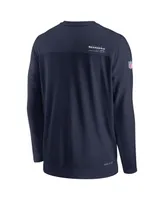 Men's Nike College Navy Seattle Seahawks 2022 Sideline Coach Chevron Lock Up Performance Long Sleeve T-shirt