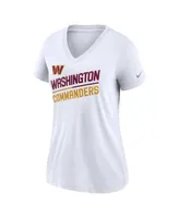 Women's Nike White Washington Commanders Slant Logo Tri-Blend V-Neck T-shirt