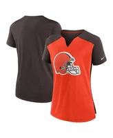 Women's Nike Orange, Brown Cleveland Browns Impact Exceed Performance Notch Neck T-shirt